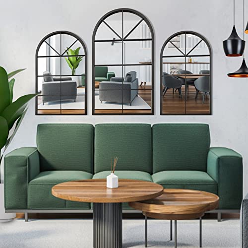 Ironsmithn Wall Mirror Mounted Decorative Long Hanging Arched Window Frame Decor Wall-Mounted For Bathroom Vanity, Living Room Or Bedroom(19.7” X31.5” X0.9”) #TOP6