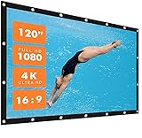 Uyownee Soft Projector Screens 100 inch Thicker Milk Fiber Material 16:9 HD Anti Crease Portable Projection Movie Screen Foldable for Home Theater Indoor Outdoor Video Projection Screen