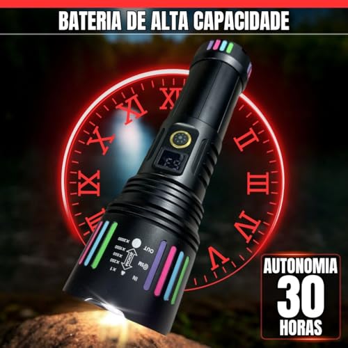 Lanterna Tática Militar Sabre de Luz Potente, alcance de até 3km! Ideal para aventuras, segurança e