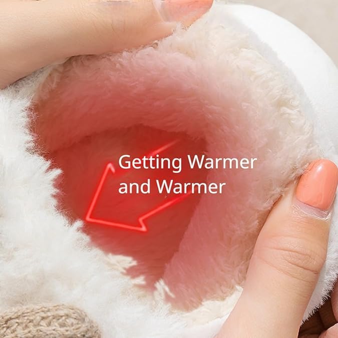 Fuzzy Bow Tie Slippers for Women Closed Back Fluffy House Shoes Winter Indoor Outdoor Slippers3