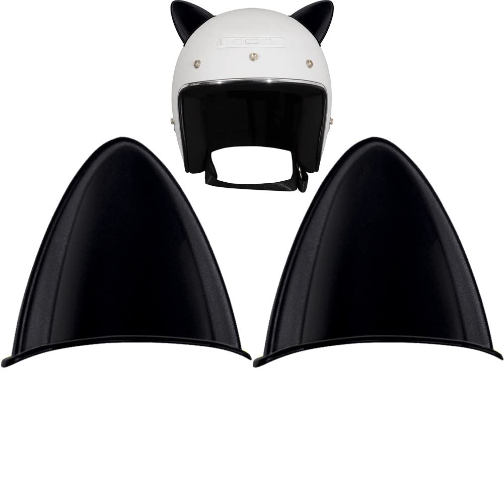 Wudaizhi Black Motorcycle Helmet Cat Ears Cute Decoration Style Electric Car Motocross Stickers Driving Stylish Universal Helmet Accessories