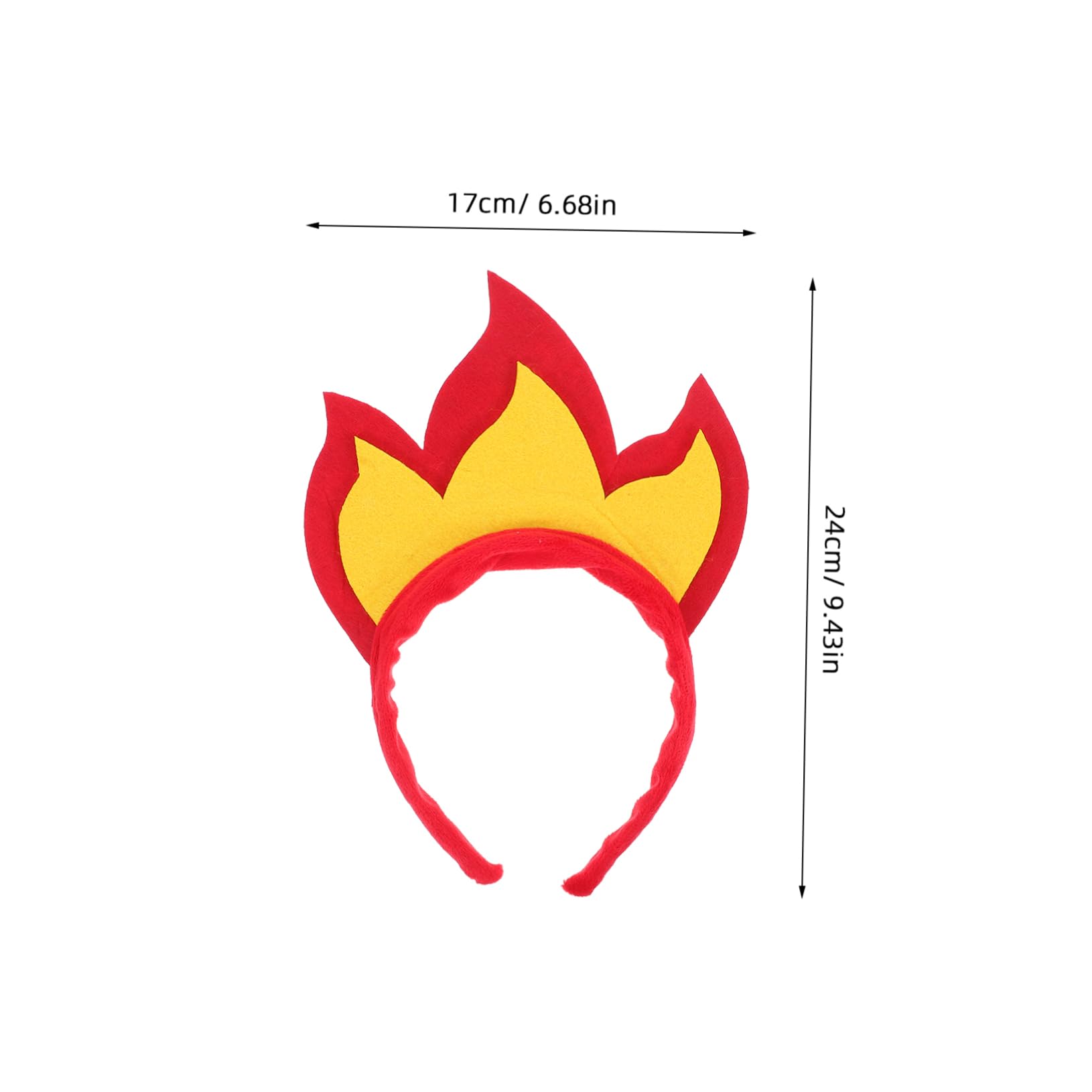 Toddmomy Halloween Flame Headband Soft Felt Fire Shaped Hair Hoop for Party Costume Accessories Lightweight Realistic Flame Effect - Image 2