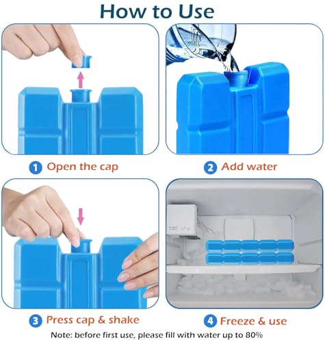 sunVigorous Kühlakkus für Kühltasche, 2/4/8 Stück à 200 ml, Wiederverwendbarer Ultradünner Kühlelement, Geeignet für Outdoor, um Lebensmittel Frisch zu Halten (Blau1+Grün1) 3