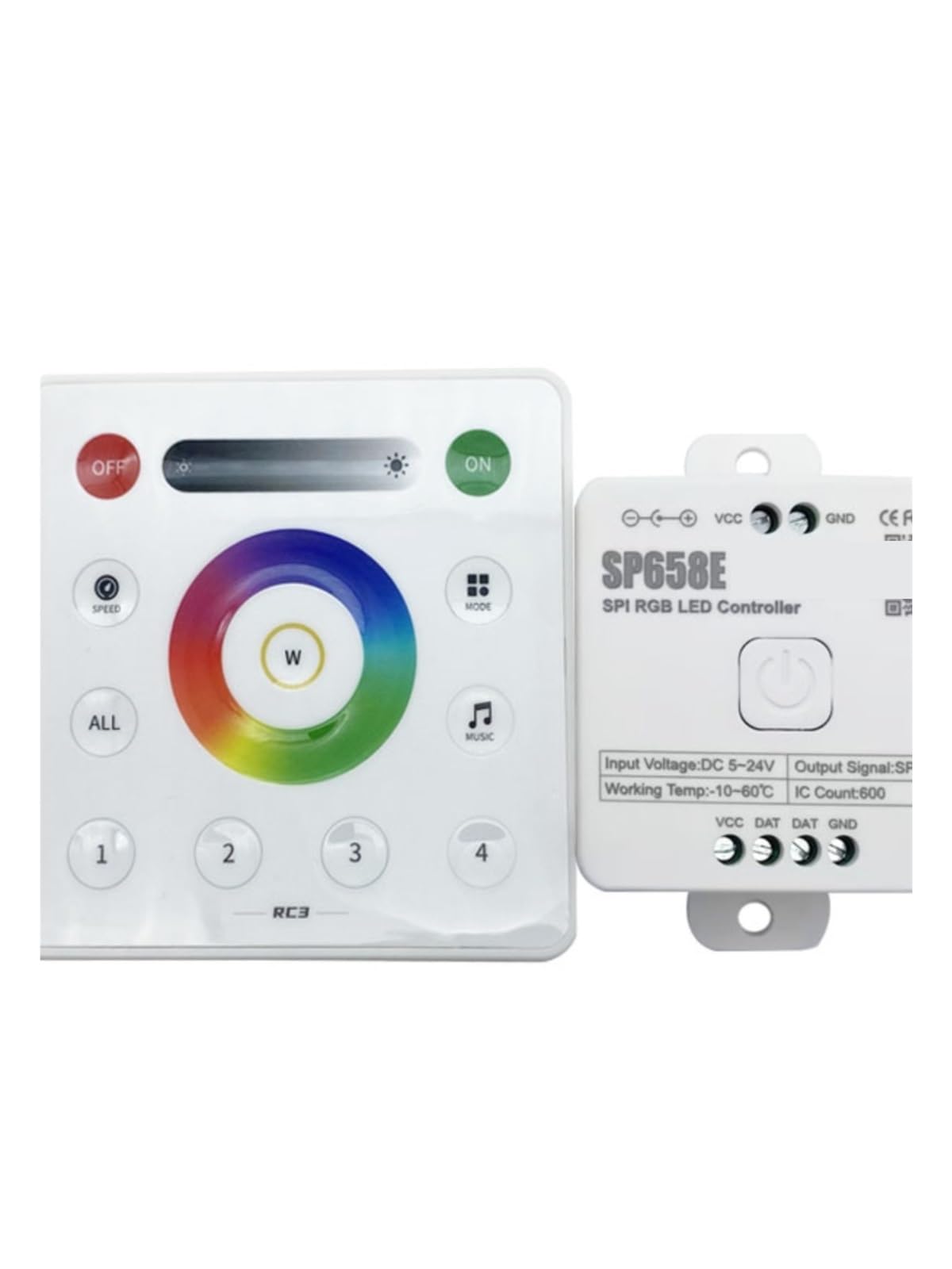 Controlador de música RGB colorido SP658E Controlador de voz 5-24V(RC3)
