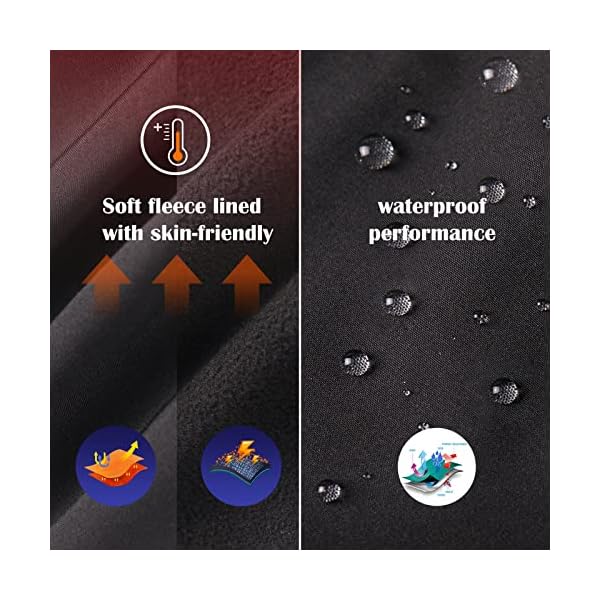 BALEAF Women's Hiking Pants Fleece Lined Waterproof Cold Weather Insulated Ski Snow Pant Warm Winter Soft Shell - Image 4