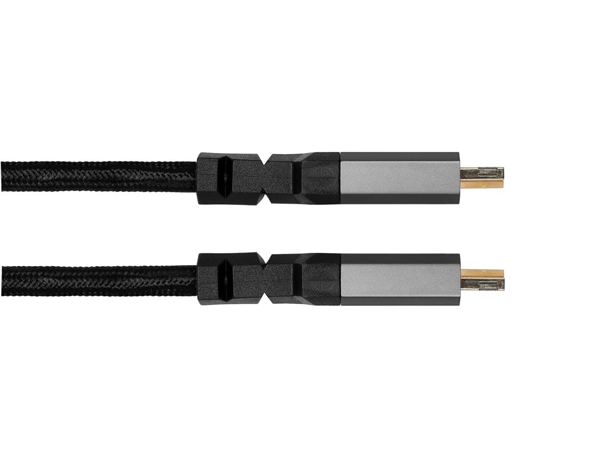 Monoprice Cable HDMI de ultra alta velocidad certificado 8K, 20 pies, negro, trenzado, HDMI 2.1, 8K a 60Hz, 4K a 120Hz, 48Gbps, HDR, VRR, CL3 en pared