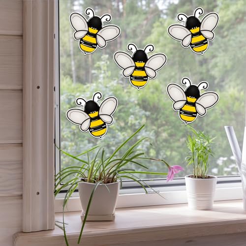 Konohan 6 Pcs Screen Magnets Magnetic Flexible Double Sided Protector Screen Door Magnets Screen Magnets for Magnetic Screen Door Decor for Sliding Door Window Protect Pet People (Bee) - Thumbnail 5