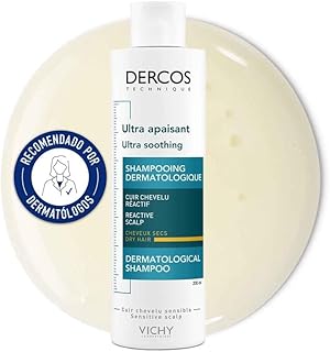 Vichy Champú Ultracalmante, Alivia el Cuero Cabelludo Sensible, Nutre y Repara, Anti-irritación, Sin Siliconas, Para Cabello Normal Seco, Dercos Technique, 200ml