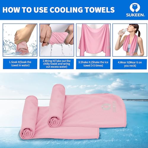Image of KUEN [4 Pack] Cooling Towel (40 inchx12 inch), Ice Towel, Soft Breathable Chilly Towel, Microfiber Towel for Yoga, Sport, Running, Gym, Workout,Camping, Fitness, Workout & More Activities