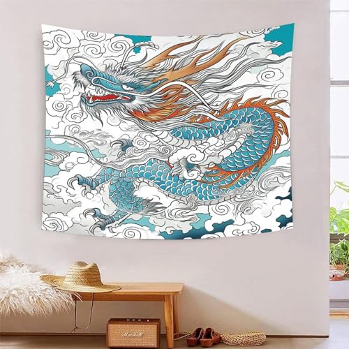 Tapisserie Dragon 3D de 180x230cm pour décoration murale de salon