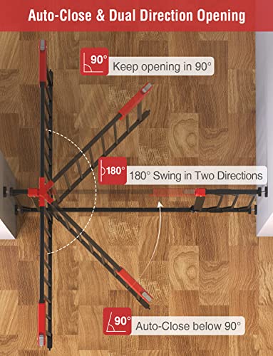 Syvio Baby Gate For Stairs And Door Ways, Dog Gates For The House 29" To 39" With Auto-Close, Pet Gate For Indoor With Wall Protectors And Extenders, No Drilling (Black) #TOP4