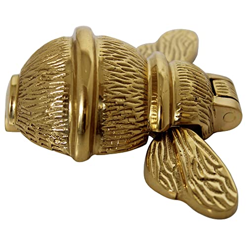 Scexports Shiny Solid Brass Bumblebee Door Knocker For Front Door 4X5X2 Inches Handmade Delightful Detail Sturdy At Affordable Price. Unique Pear Shape Easy To Install. Symbol Of Good Fortune #TOP4