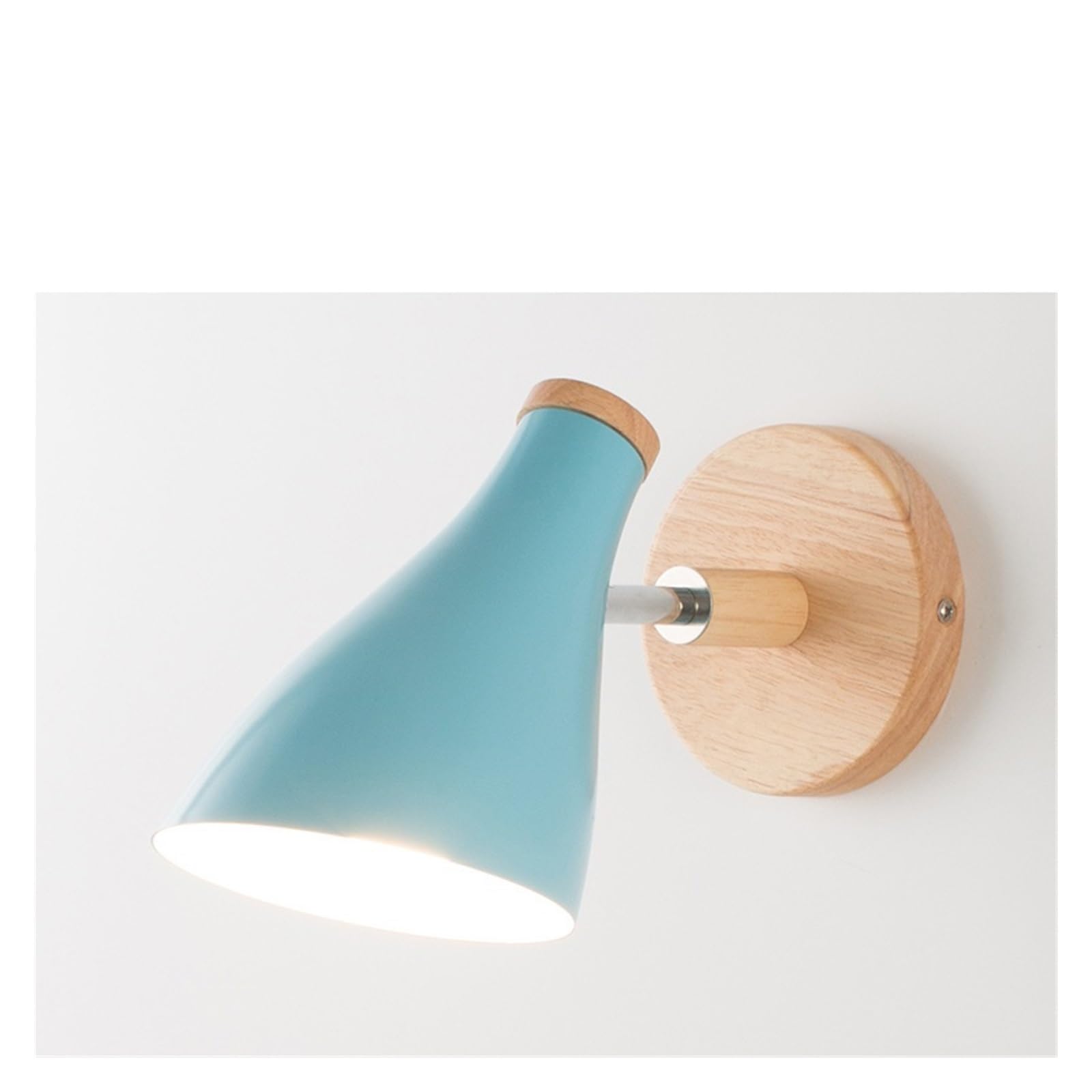 Kreatywny kinkiet kinkiet Drewniane Salon Tło Wall Sypialnia Nocna Żarówka E27 LED Lampa ścienna (Color : Blue, Size : Cool White LED)