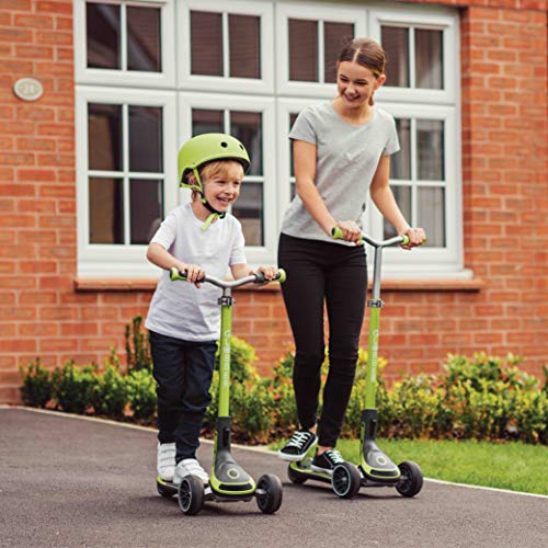 Globber ULTIMUM is Set to revolutionize The Riding Experience on 3-Wheel Scooters Thanks to Our Patented, Adjustable Steering Angle Control System at The Front of The Deck. (Lime Green)