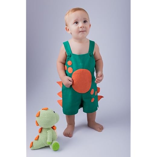 Fantasia dinossauro infantil criança unissex macacão dino menino menina