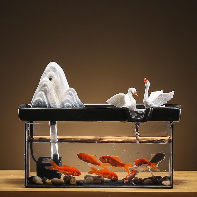 Fuentes de Agua de Interior Fuente de Mesa con Agua Corriente, Adornos for Oficina, Escritorio, cerámica, Fuente de rocalla, Feng Shui, pecera giratoria Fuente de Mesa