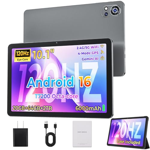 Android 16 10" IPS Tablet, 20GB+64GB+2TB, Octa-Core, 6000mAh