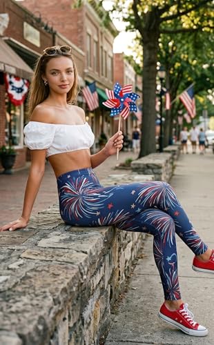 Image of sissycos Women's 80s Leggings Neon Artistic Splash Printed Buttery Soft Stretchy Pants