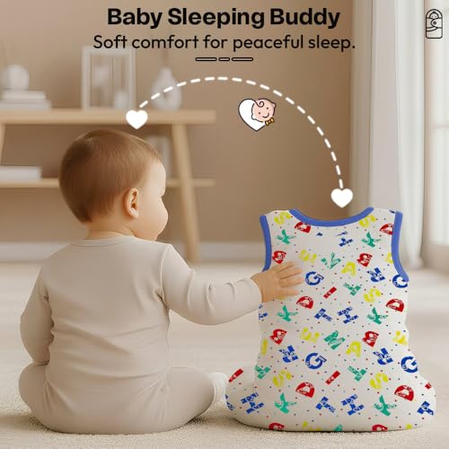 Image of StarAndDaisy Sleeping Sack for Baby 0 to 12 Months / 100% Pure Organic Sleeping Sack Swaddle for New Born /Soft & Breathable Multipurpose Baby Sleep Sack -Alphabet Print