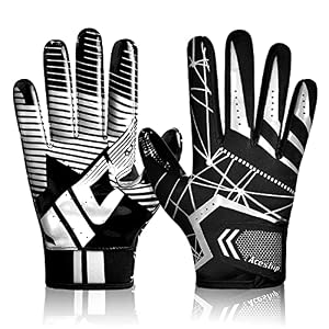 Aceship Fußballhandschuhe Weiß Schwarz XS-S Jugend
