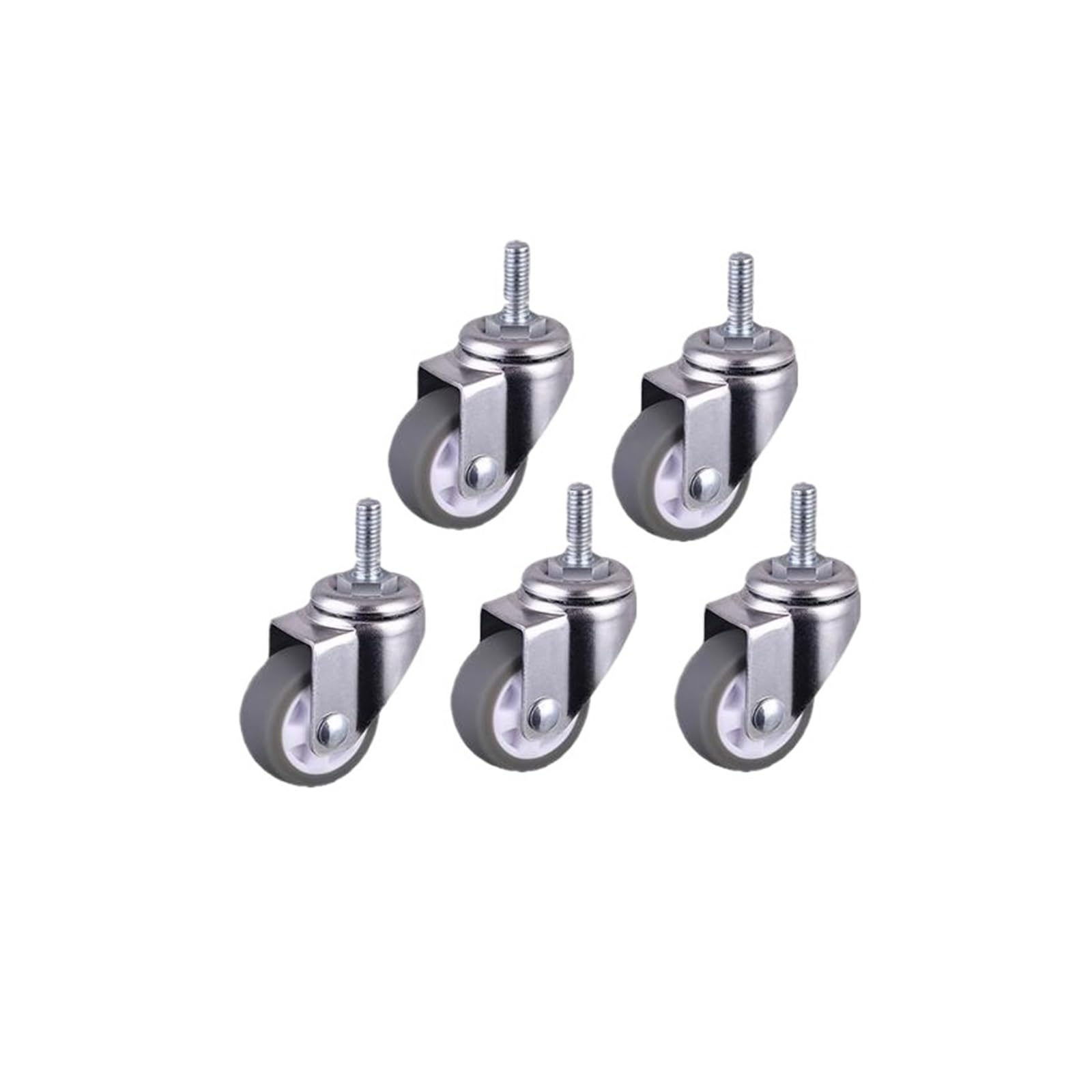 MXXDMOPD 5 Pieces/Batch Caster 1 inch Gray TPE Screw M6 Teeth Silent Diameter: 25 mm Household Swivel