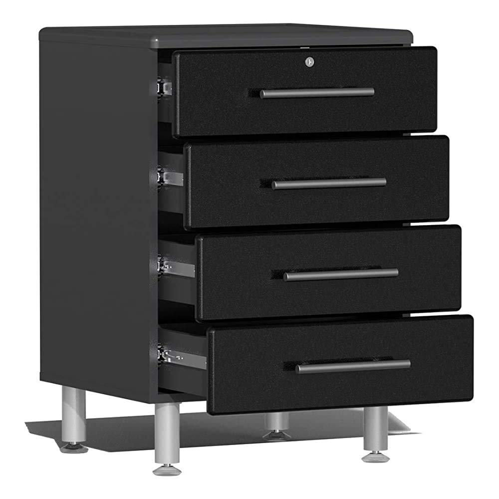 Ulti-Mate UG23042B 4-Piece Workstation Kit with Bamboo Worktop in Midnight Black Metallic