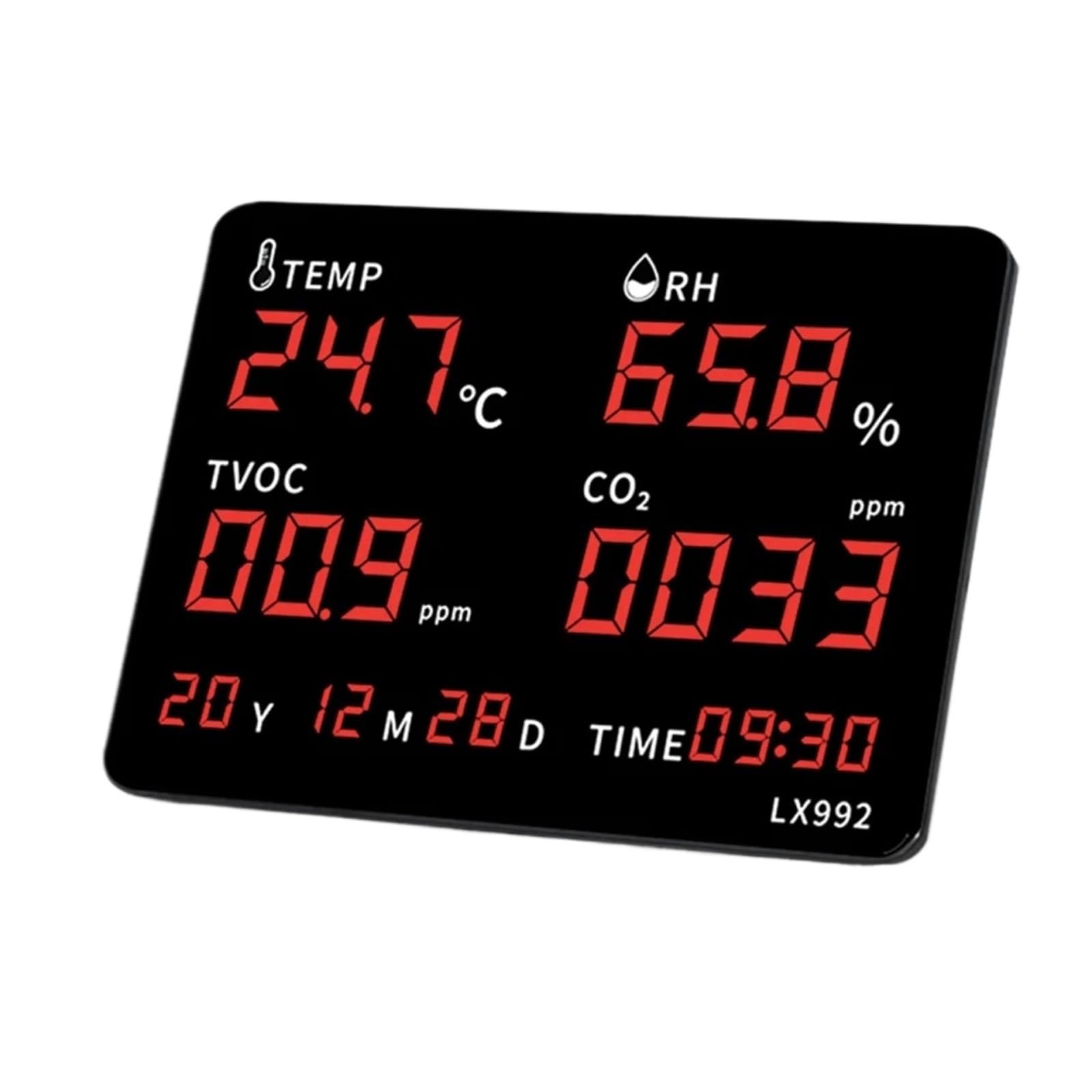 Termometro Digitale A LED For Interni Ed Esterni, Igrometro, Misuratore Di Umidità, Temperatura, Ufficio Domestico, Con Sonda E Visualizzazione Del'ora Preciso Veloce Monitoraggio In Tempo Reale