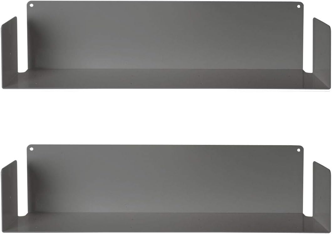 TEEbooksWALL SHELF - Set of 2 - STEEL - GREY - 60x15x15cm