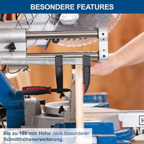 Radial Mitre Saw HM305SL | 2000 W | Height & Cutting Width 340/1040 mm | Blade Diameter 305 mm / 48 Teeth | Progressive Start | High Capacity | For Work of Large Amps