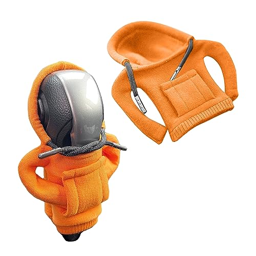 YEJAHY Schaltknauf-Abdeckung, Gangschaltung Hoodie, Lustige Schalthebel Dekoration, für Auto Dekoratives (Orange)