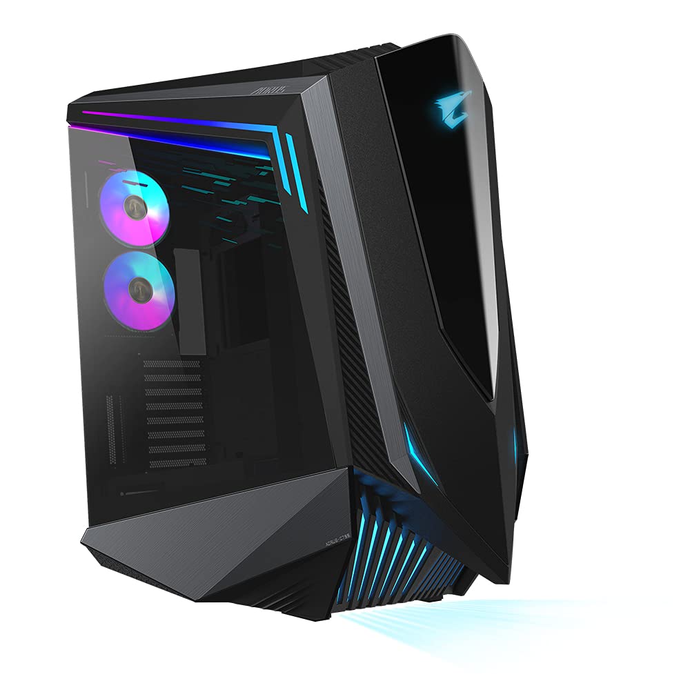 GIGABYTE AORUS C700 Glass Caja de PC – Torre Completa, Compatible con hasta E-ATX y radiadores de 420 mm, 5 Ventiladores de 120 mm preinstalados, USB 3.1 Tipo-C, RGB Fusion