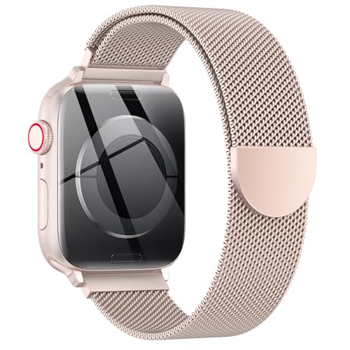 Original Milanese Loop Compatible with Apple Watch Straps 38mm 40mm 41mm 42mm 44mm 45mm 46mm 49mm Women & Men, Magnetic Clasp Adjustable Metal Bands for iWatch Series 11 10 9 8 7 6 5 4 2, Ultra 3, SE 3