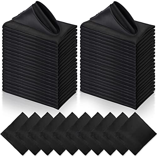 50 Servilletas de Satén Cuadradas 43x43 cm Negras miniatura 1