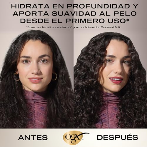 OGX Set Nourishing + Coconut Milk Shampoo y Conditioner, set de champú y acondicionador con leche y aceite de coco y proteína de leche, rutina para cabello seco, sin sulfatos - imagen 5