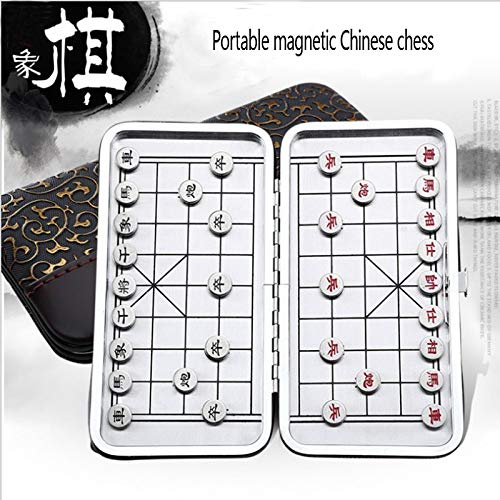 Chess ,Mini Magnetic Chinese Chess, Foldable Chinese Chess Set, Pocket Travel Magnet, Stainless