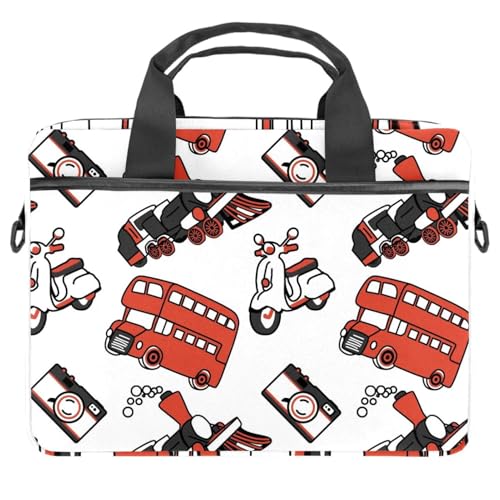 Maletín de 14 pulgadas con diseño de autobús de Londres para guardar ordenador portátil multicolor
