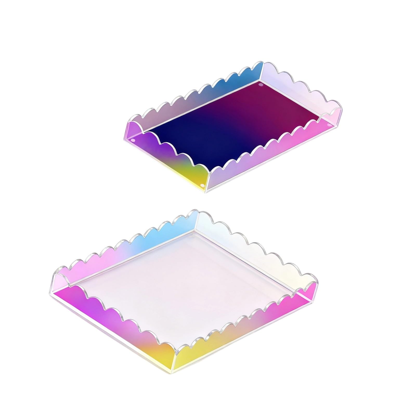 NEWFT Water-Resistant Acrylic Tray for Jewelry, Perfumes & Essentials Sturdy Home Decor Nonslip Storage Organizers