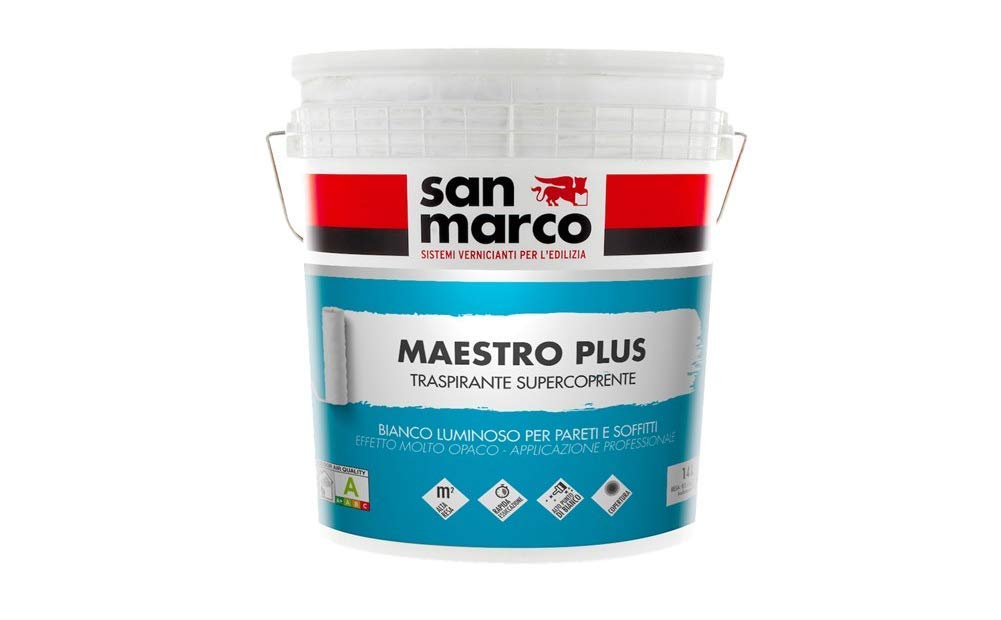 Maestro Plus Idropittura Traspirante Supercoprente Per Interni Rapida Essiccazione (14 LT)