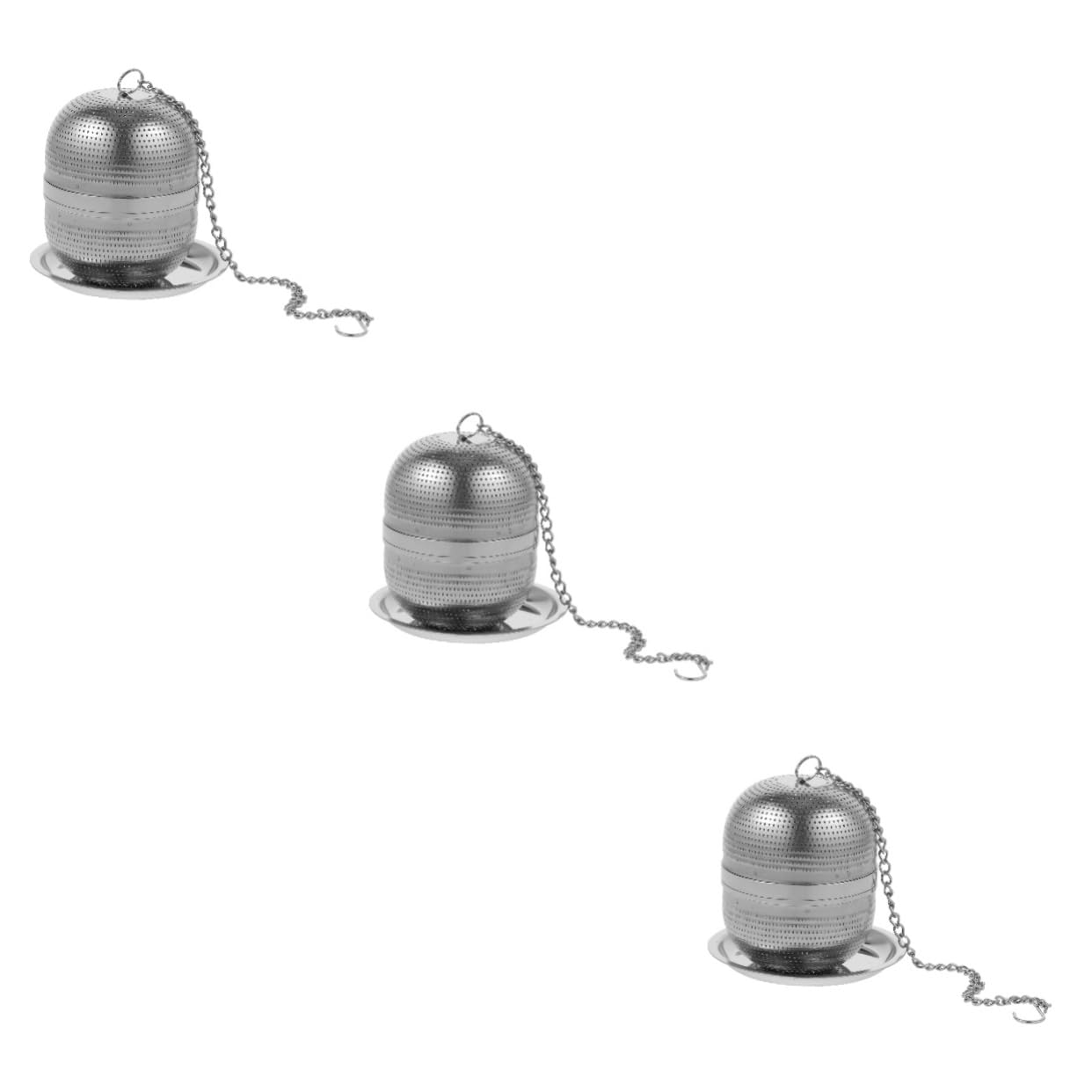Zerodeko 3pièces Infuseur à Thé Réutilisable Acier Inoxydable Avec Support Filtre à Thé Boule Pour Tasses Accessoire Pratique Pour Amateurs Maison Bureau