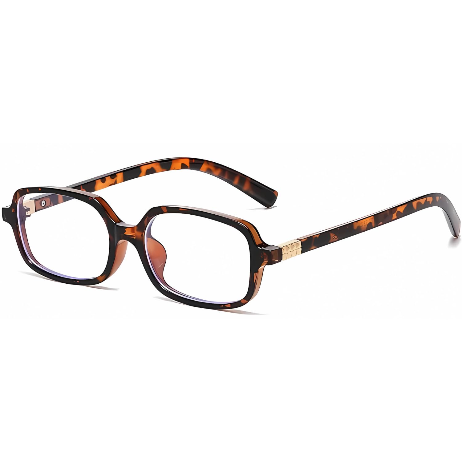 HUVORA Retro Rectangle Computer Glasses for Men Women Stylish 90's Narrow Frame Zero Power Anti Blue Light Specs | Unisex Designer Branded Frame | Blocks Harmful Blue Rays-image-16