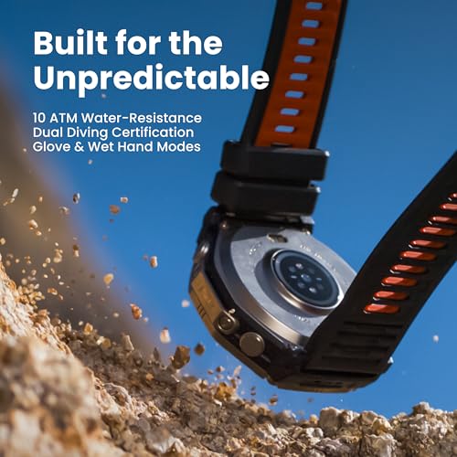 Image of Amazfit T-Rex Ultra 2 Dual-Band GPS Outdoor Smartwatch, 51mm Ti Body, 1.5 inch Sapphire AMOLED Display, Flashlight, 30 Days of Battery, Offline Maps, 10 ATM, 180+ Sports Mode for Android & iPhone, Black