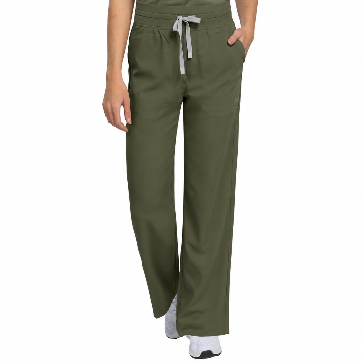 B-well Aurelia Pantalon médical droit, antimicrobien, anti-odeur, infroissable, 6 poches et taille réglable