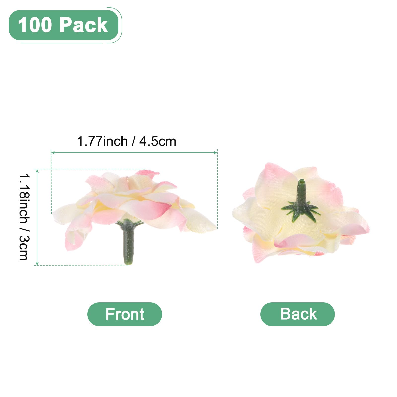 M METERXITY 100-Pack Artificial Roses Heads, Silk Faux Rose Head for Wedding/Bouquet/Flower Wall/DIY Crafts/Party Decoration - Image 3