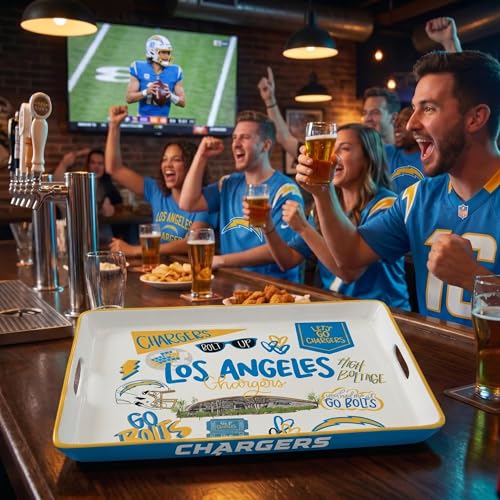 Proformance Home NFL Los Angeles Chargers Loco Fan Large Serving Tray w/Handles by Proformance Home - Used condition - Image 6