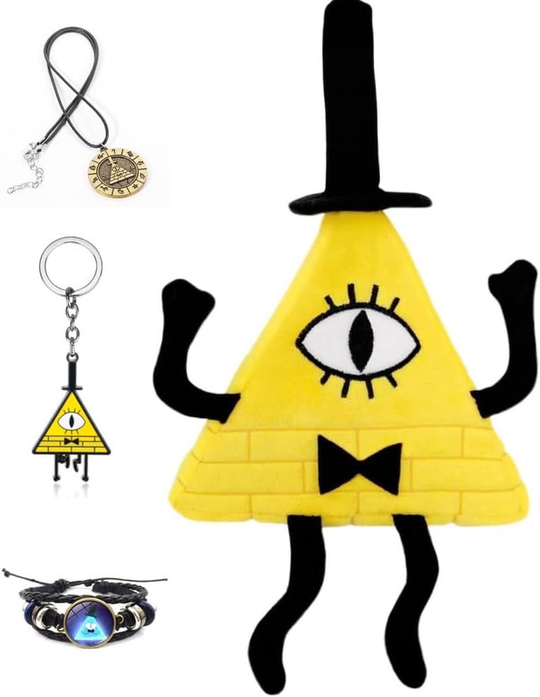 12inch Gravity Falls Bill Cipher Plush Square Plushies Toy,Cute Soft Stuffed Animal Doll Pillows Gift Merch for Weird Town Fans Boys Girls Kids (4Pc Bill Cipher Set)