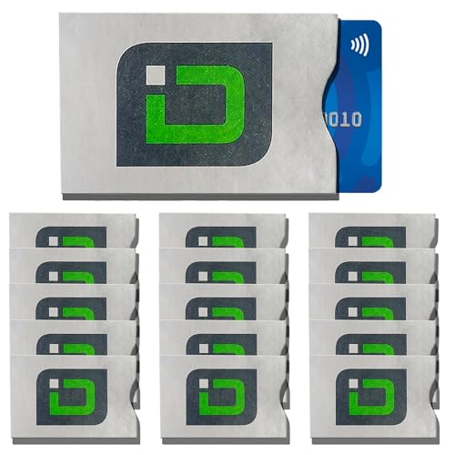 ID Stronghold - RFID Blocking Sleeves - Passport and Credit Card Protector Sleeves - Identity Theft Protection (Logo 16 Pack Tyvek)