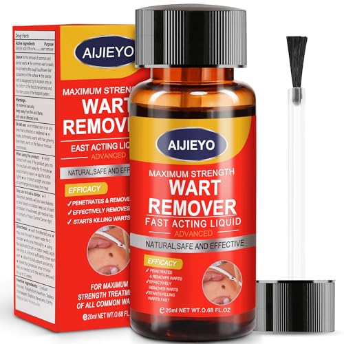 Wart Remover Liquid,Fast Acting Salicylic Liquid to Remove Common and Plantar Warts, Flat Warts, 0.68 Fl Oz, 1 Count - Safe, Natural, and Potent for External Use