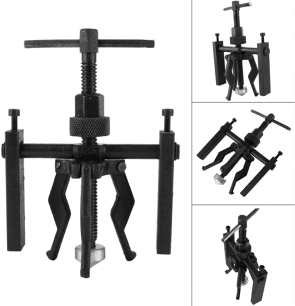 Estrattore per Cuscinetti a Sfere Interni 3 Griffe – Acciaio Cromo Vanadio – Separatore 3 Braccia a Vite – Estrattore Cuscinetti Ruota Moto Auto Meccanico 135x200 mm
