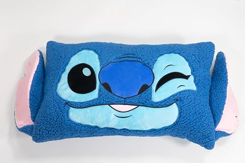 Coussin en forme de tête de Stitch grand format 75x45cm peluche décoration lit