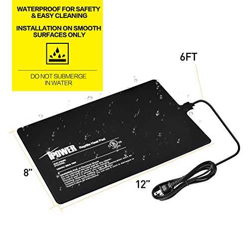 Ipower Reptile Heat Pad 8X12 Inch 16W Under Tank Terrarium Warmer Heating Mat For For Turtle, Lizard, Frog, Snake, Reptile, And Other Small Animals #TOP3